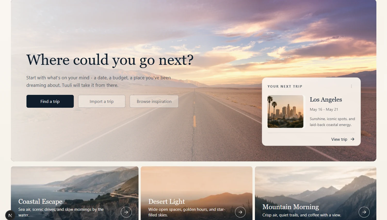 Tuuli product interface capture 2